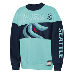 Seattle Kraken Outerstuff Youth Impact Player Sweatshirt - Light Blue/Deep Sea Blue | NHL on sale