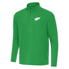 Detroit Red Wings Antigua St. Patrick Intent Quarter-Zip Pullover Top - Kelly Green | NHL Lifestyle