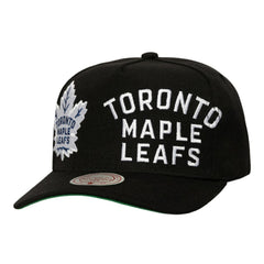 Toronto Maple Leafs Mitchell & Ness Busted Logo Wordmark Wrap-Around Pro Pinch Adjustable Hat - Black | NHL near me