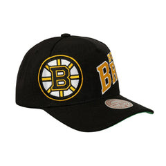 Boston Bruins Mitchell & Ness Busted Logo Wordmark Wrap-Around Pro Pinch Adjustable Hat - Black | NHL online