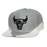 Mitchell & Ness Chicago Bulls Day 12 Two-Tone Faux Leather Snapback Hat Gray/White