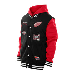 Detroit Red Wings New Era Full-Snap Fleece Hoodie Jacket - Black/Red | New Era Lifestyle