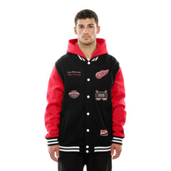 Detroit Red Wings New Era Full-Snap Fleece Hoodie Jacket - Black/Red | New Era Lifestyle