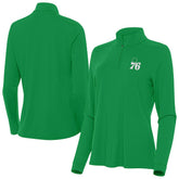 Philadelphia 76ers Antigua Women's St. Patrick's Day Intent Quarter-Zip Top Kelly Green