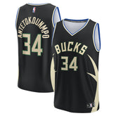 Fanatics Giannis Antetokounmpo Milwaukee Bucks Fast Break Replica Player Jersey Statement Edition Black
