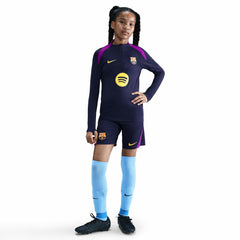 Nike - Barcelona Youth 2025/26 Strike Drill Quarter-Zip Dri-FIT Long Sleeve Top - Navy
