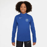 Nike - Chelsea Youth 2025/26 Strike Drill Quarter-Zip Dri-FIT Long Sleeve Top - Blue