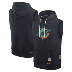 Miami Dolphins 2025 Rivalries Collection Standard Issue Sideline Dri-FIT Sleeveless Hoodie - Pitch Blue - Nike