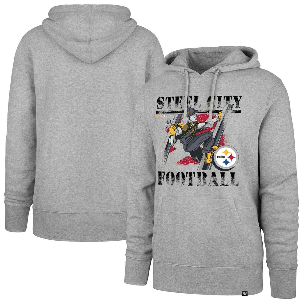 Pittsburgh Steelers '47 Regional Headline Pullover Hoodie - Gray - 47 brand