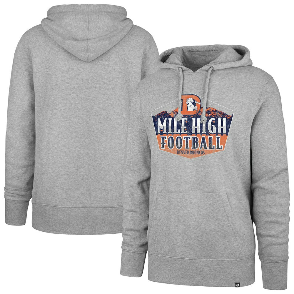 Denver Broncos '47 Headline Pullover Hoodie - Gray - 47 brand