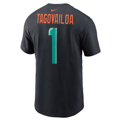 Tua Tagovailoa Miami Dolphins 2025 Rivalries Collection Player Name & Number T-Shirt - Pitch Blue - Nike