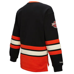 Philadelphia Flyers Mitchell & Ness Women's Heritage Lace-Up Pullover Sweatshirt - Black | NHL Lifestyle