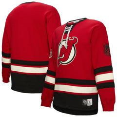 New Jersey Devils Heritage Lace-Up Pullover Sweatshirt - Red | NHL online