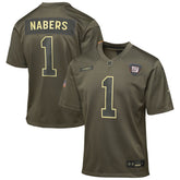 Malik Nabers New York Giants Youth 2025 Salute to Service Game Jersey - Olive - Nike