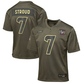C.J. Stroud Houston Texans Youth 2025 Salute to Service Game Jersey - Olive - Nike