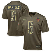 Jayden Daniels Washington Commanders Youth 2025 Salute to Service Game Jersey - Olive - Nike