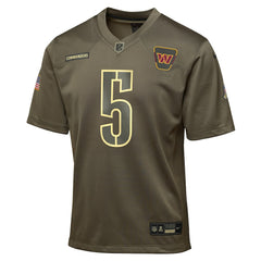 Jayden Daniels Washington Commanders Youth 2025 Salute to Service Game Jersey - Olive - Nike