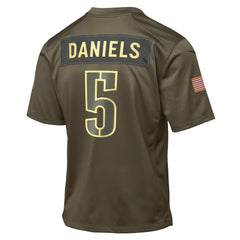 Jayden Daniels Washington Commanders Youth 2025 Salute to Service Game Jersey - Olive - Nike