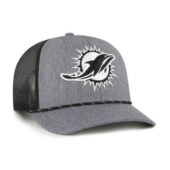 Miami Dolphins '47 Carbon Rope Trucker Adjustable Hat - Heather Charcoal - 47 brand