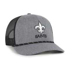 New Orleans Saints '47 Carbon Rope Trucker Adjustable Hat - Heather Charcoal - 47 brand