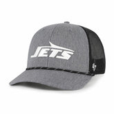 New York Jets '47 Carbon Rope Trucker Adjustable Hat - Heather Charcoal - 47 brand