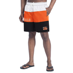Cincinnati Bengals G-III Sports by Carl Banks Sunrise Volley Swim Shorts - Black/Orange - NFL