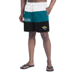 Jacksonville Jaguars G-III Sports by Carl Banks Sunrise Volley Swim Shorts - Black/Teal - NFL