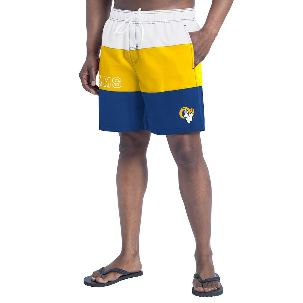 Los Angeles Rams G-III Sports by Carl Banks Sunrise Volley Swim Shorts - Royal/Gold - NFL