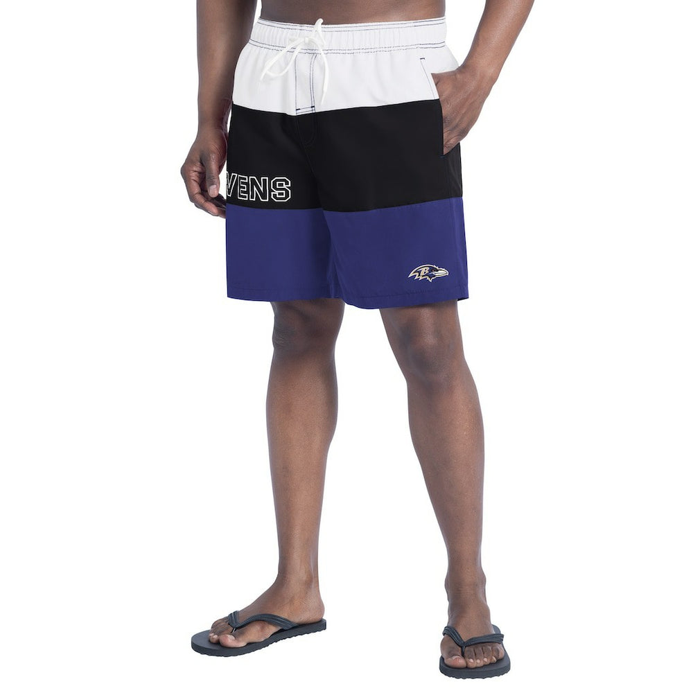 Baltimore Ravens G-III Sports by Carl Banks Sunrise Volley Swim Shorts - Purple/Black - NFL
