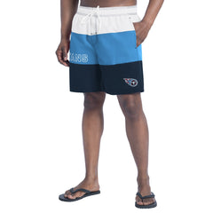 Tennessee Titans G-III Sports by Carl Banks Sunrise Volley Swim Shorts - Navy/Light Blue - NFL