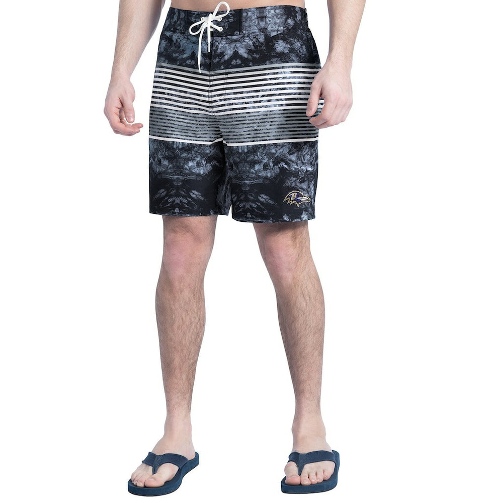 Baltimore Ravens G-III Sports by Carl Banks Horizon Volley Swim Shorts - Black/Gray - NFL