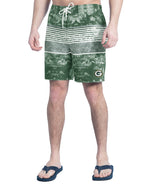 Green Bay Packers G-III Sports by Carl Banks Horizon Volley Swim Shorts - Green/Gray - NFL