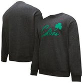 Boston Celtics Hardwood Classics Blackout Collection Snow Washed Pullover Sweatshirt Black