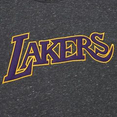 Mitchell & Ness Los Angeles Lakers Black Out Collection Snow Washed Vintage Logo Pullover Sweatshirt Black