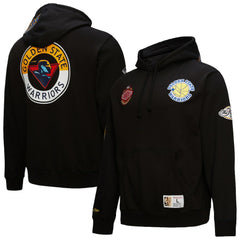 Mitchell & Ness Golden State Warriors Hardwood Classics Blackout Collection Pullover Hoodie Black