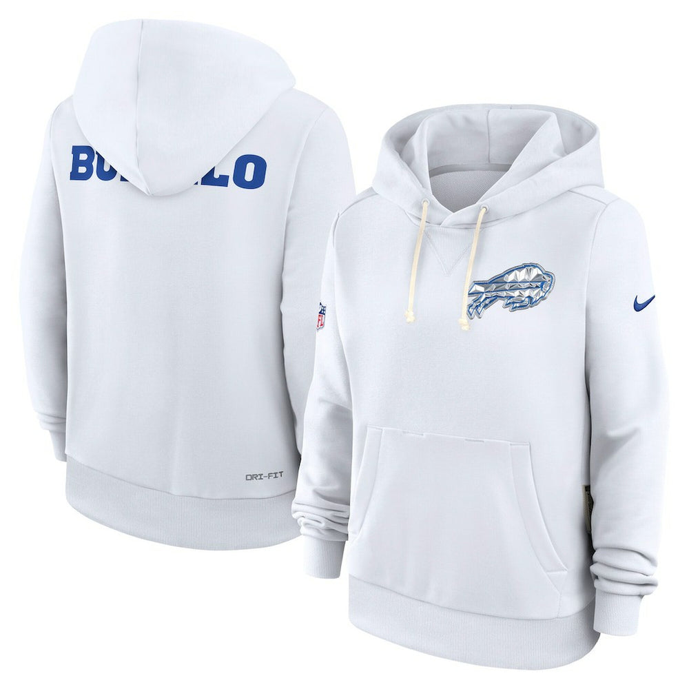 Buffalo Bills Women's 2025 Rivalries Collection Standard Issue Sideline Dri-FIT Hoodie - White - Nike