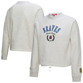 Atlanta Braves Mitchell & Ness Women's Cropped Toggle Pullover Sweatshirt Outlet
