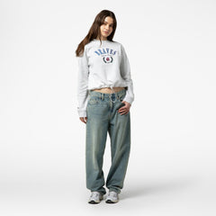 Atlanta Braves Mitchell & Ness Women's Cropped Toggle Pullover Sweatshirt Outlet