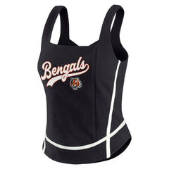 Cincinnati Bengals WEAR by Erin Andrews Women's Square Neck Tank Top - Black - NFL