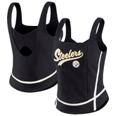 Pittsburgh Steelers WEAR by Erin Andrews Women's Square Neck Tank Top - Black - NFL