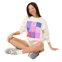New York Mets Terez Women's Technicolor Oversized Pullover Sweatshirt Discount