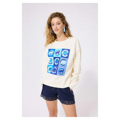 Chicago Cubs Terez Women's Technicolor Oversized Pullover Sweatshirt for sale