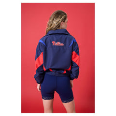 Philadelphia Phillies Terez Women's Ripstop Chevron Quarter-Zip Pullover Discount