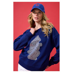 Chicago Cubs Terez Women's Oversized Gemstone Logo Sweatshirt for sale
