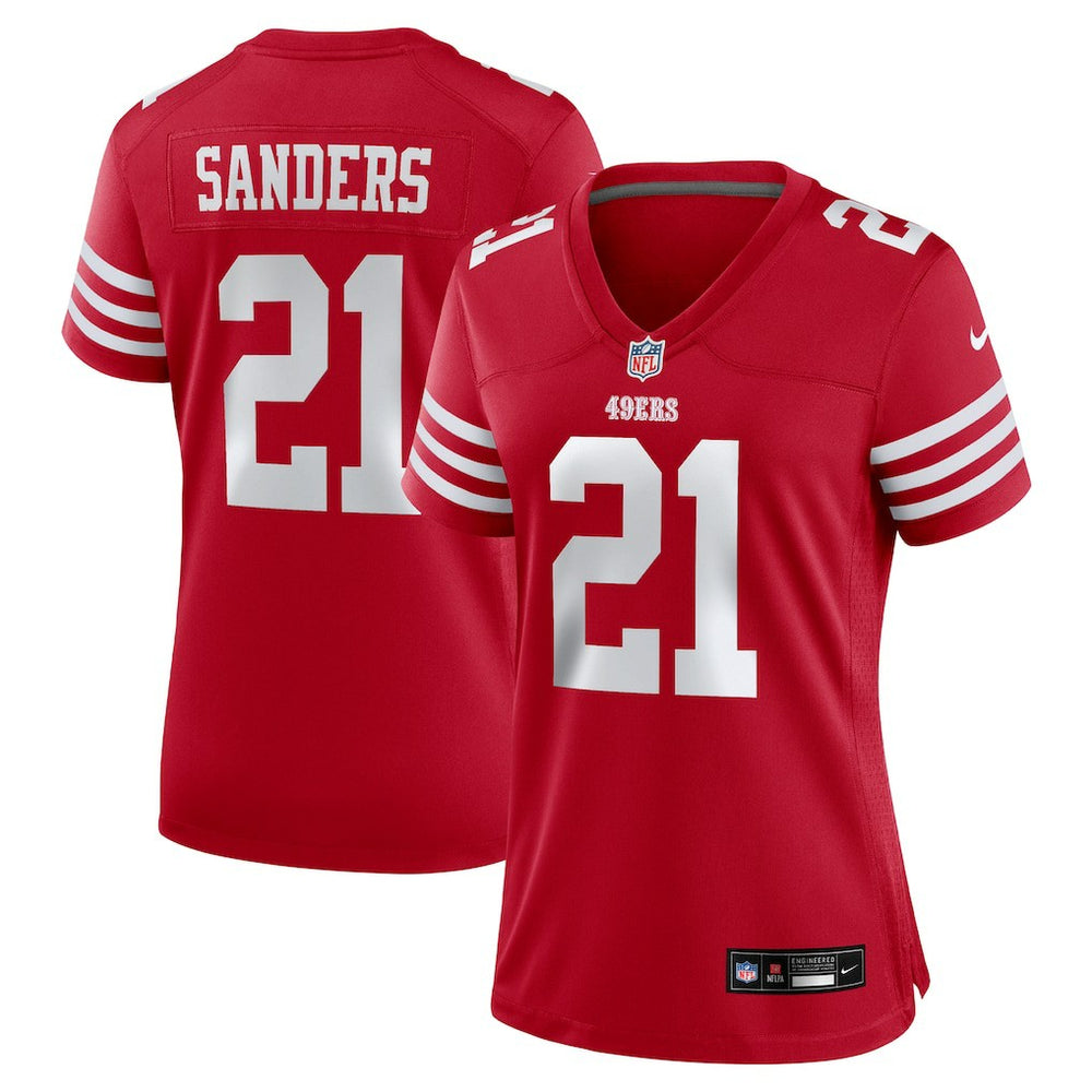 Deion Sanders San Francisco 49ers Women's Retired Player Game Jersey - Scarlet - Nike