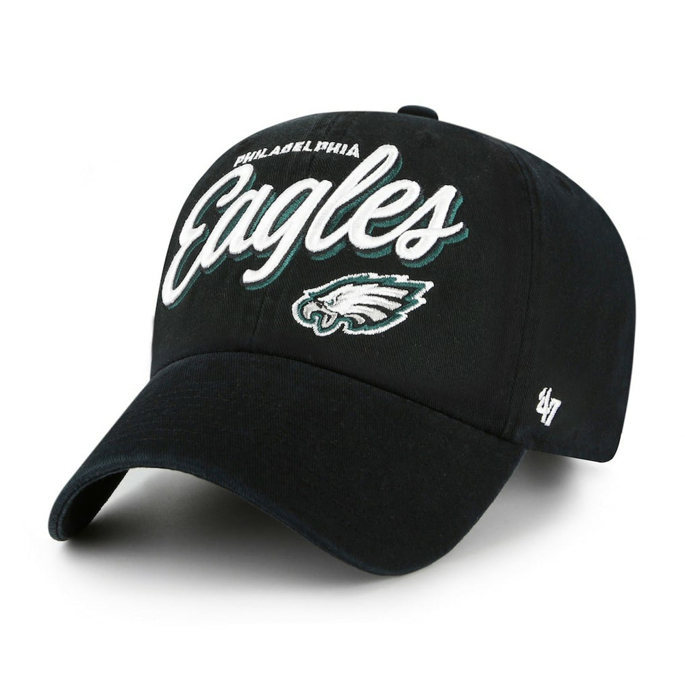 Philadelphia Eagles '47 Women's Ariana Clean Up Adjustable Hat - Black - 47 brand