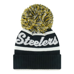 Pittsburgh Steelers '47 Women's Spirited Cuffed Knit Hat with Pom - Black - 47 brand