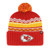 Kansas City Chiefs '47 Youth Polar Vortex Cuffed Knit Hat with Pom - Red - 47 brand