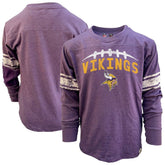 Minnesota Vikings Wes & Willy Youth Football Long Sleeve T-Shirt - Heather Purple - NFL