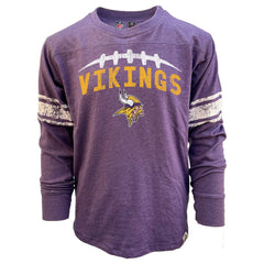 Minnesota Vikings Wes & Willy Youth Football Long Sleeve T-Shirt - Heather Purple - NFL